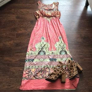 GORGEOUS CORAL MAXI DRESS